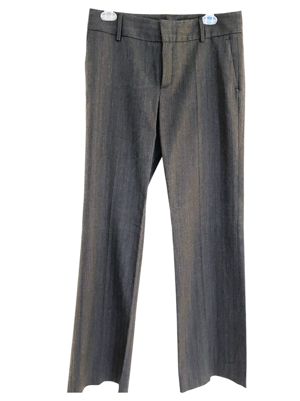Zara Women’s Charcoal Pinstripe Straight-Leg Mid-Rise Trousers Size 6